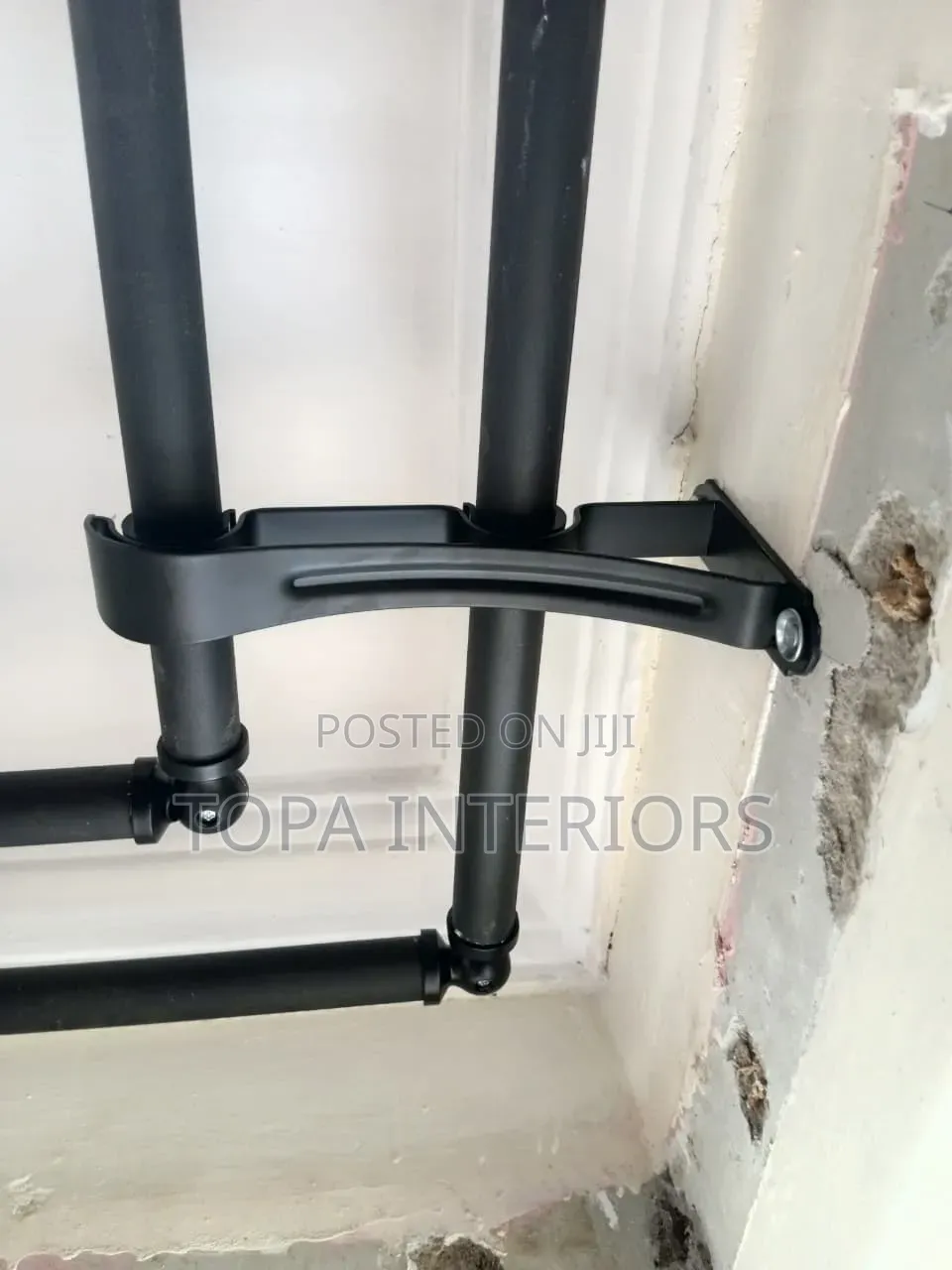 Black Wall Brackets for Double Curtain Tods