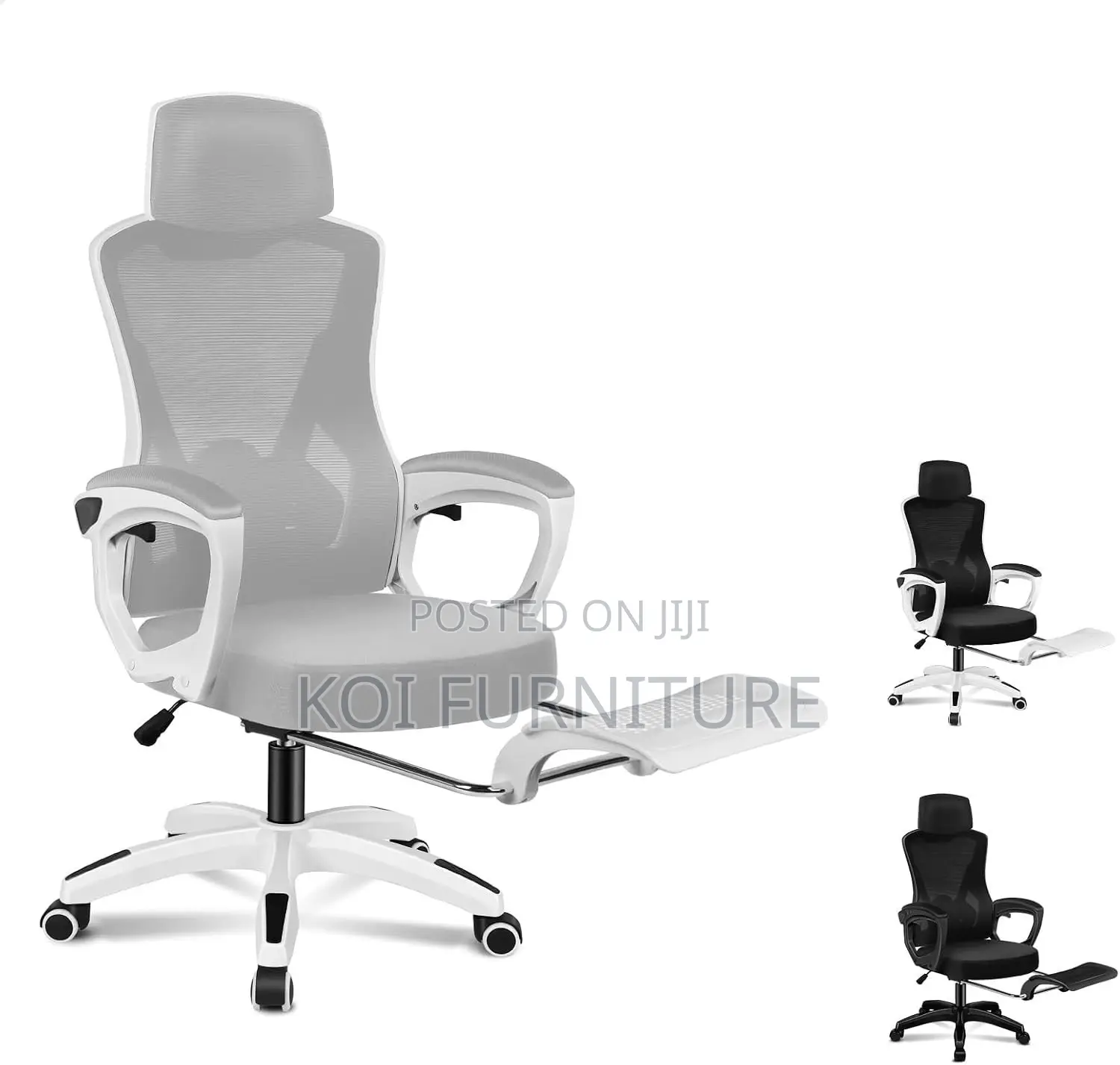 Office Chairs; High Backrest White Decorated Office Chairs