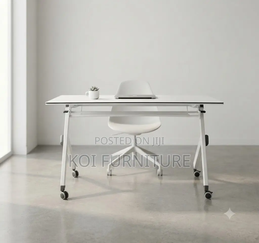 Office Desk; 1200MM White Foldable Meeting Study Desk