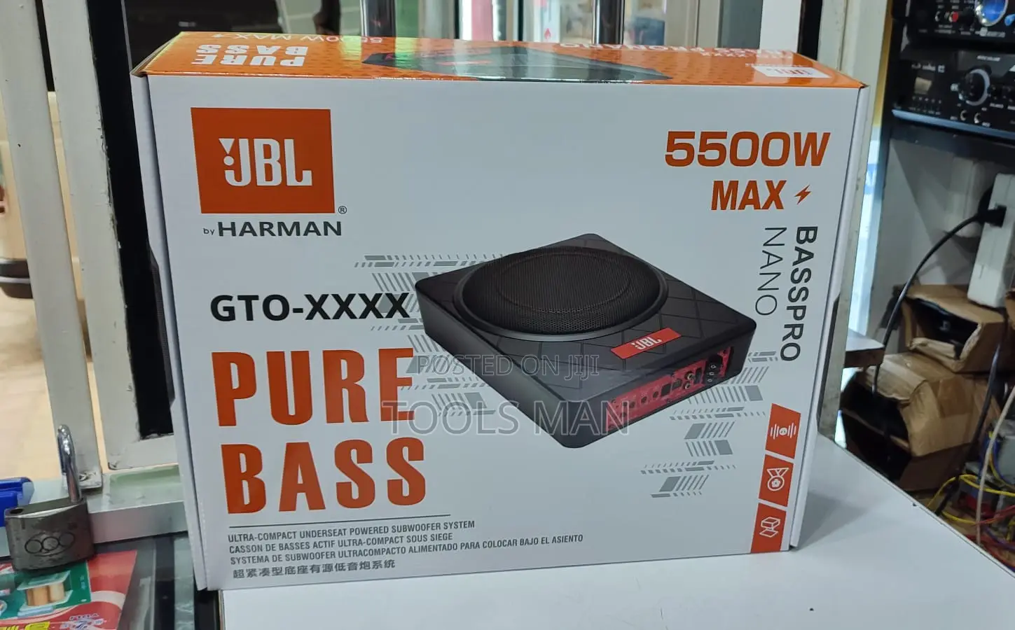 JBL BassPro Nano 5500W Underseat Active Car Pure Bass Audio Subwoofer