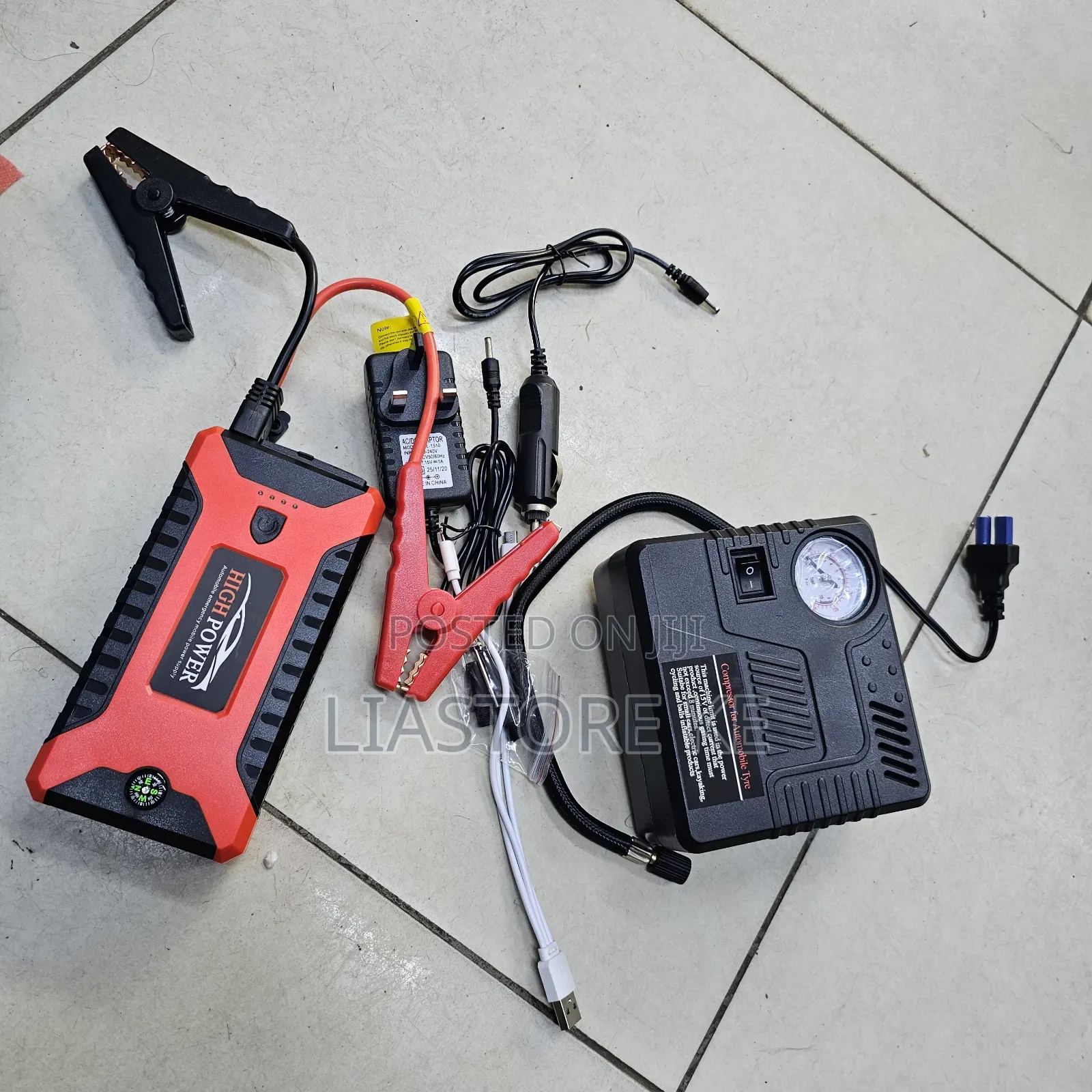 Portable 12V Car Jump Starter Kit With Tyre Inflator 99800mAh
