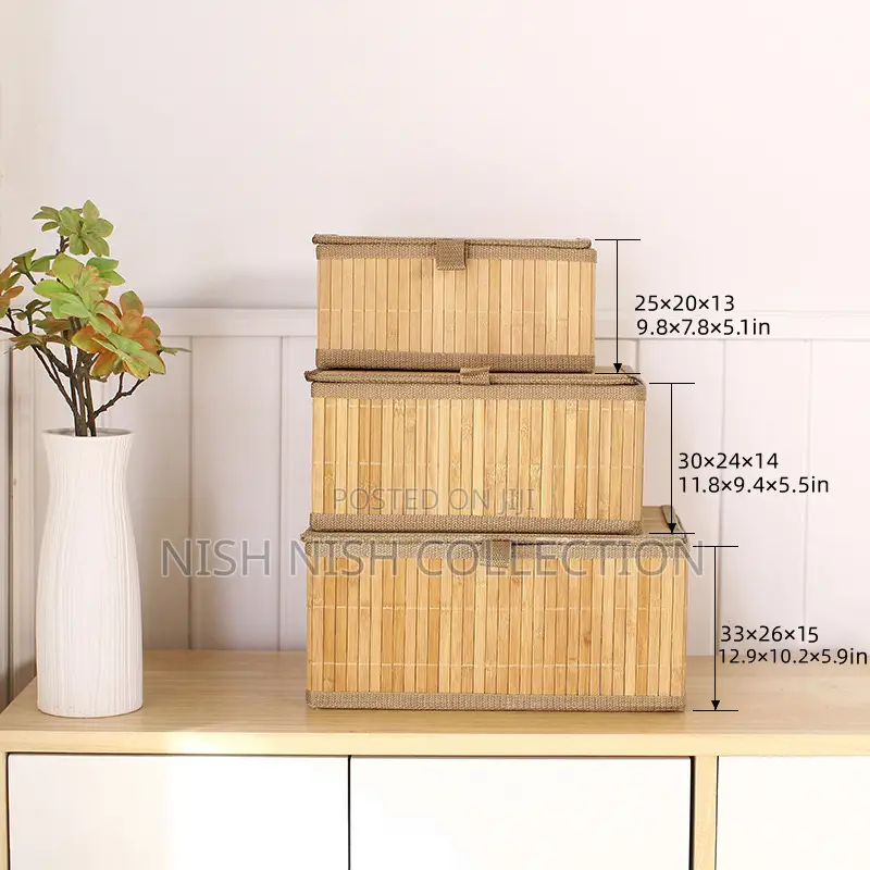 3in1 Organising Wicker Baskets With Cover