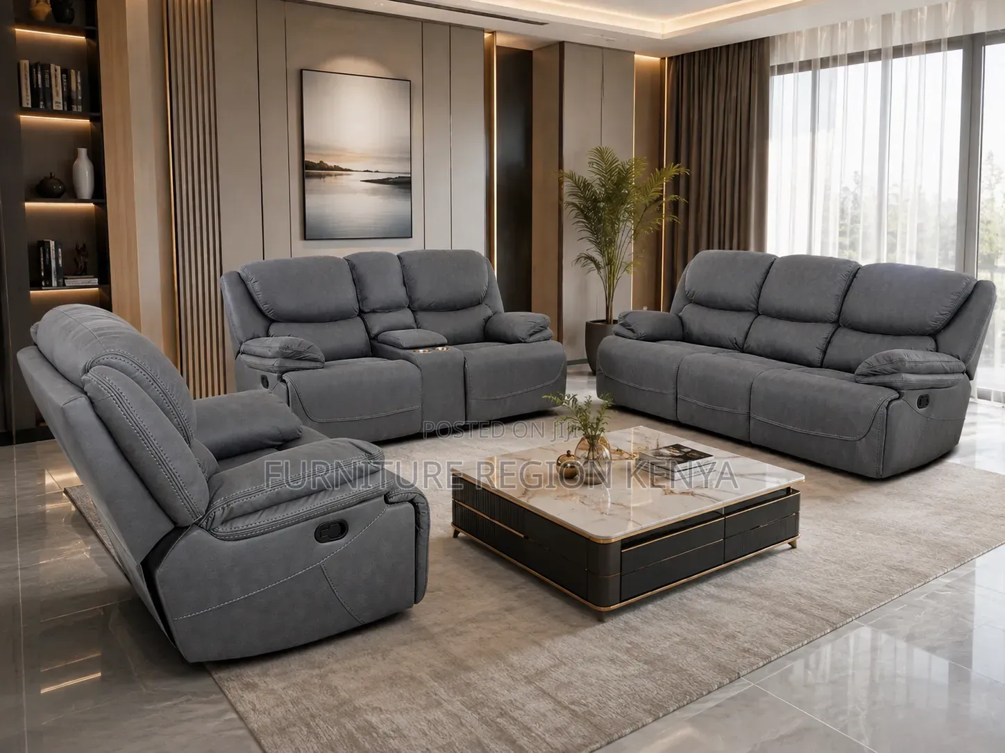 Six-Seater King-Size Recliner Sofa Heavy Duty