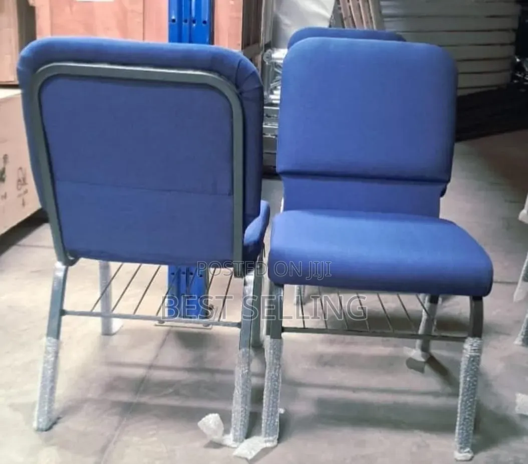 Blue Church Chairs Heavy Duty With Rack