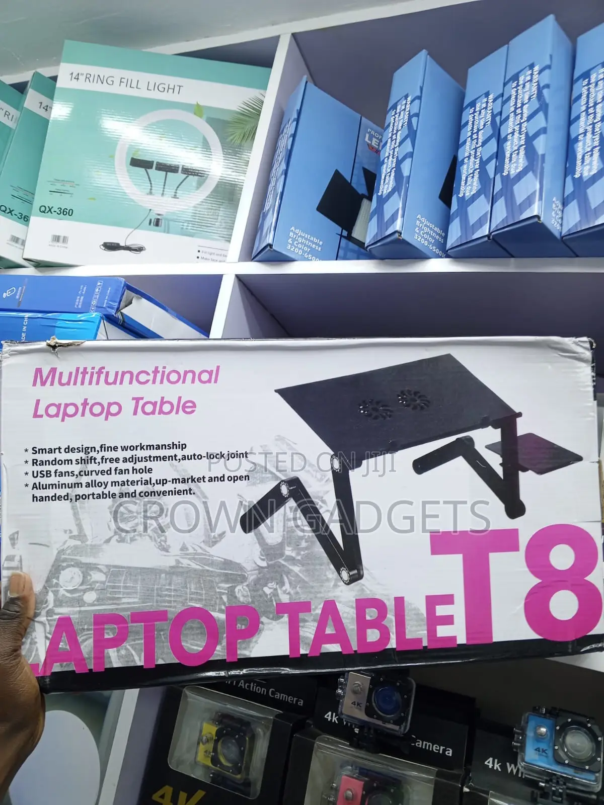 T8 Multifunctional Laptop Table With USB Cooling Fans