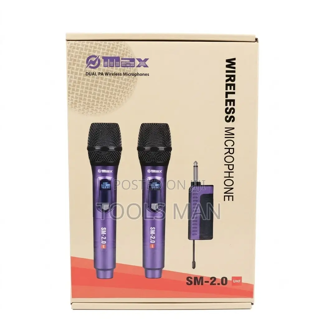 Microphone System.Max SM-2.0 Dual Wireless Mic