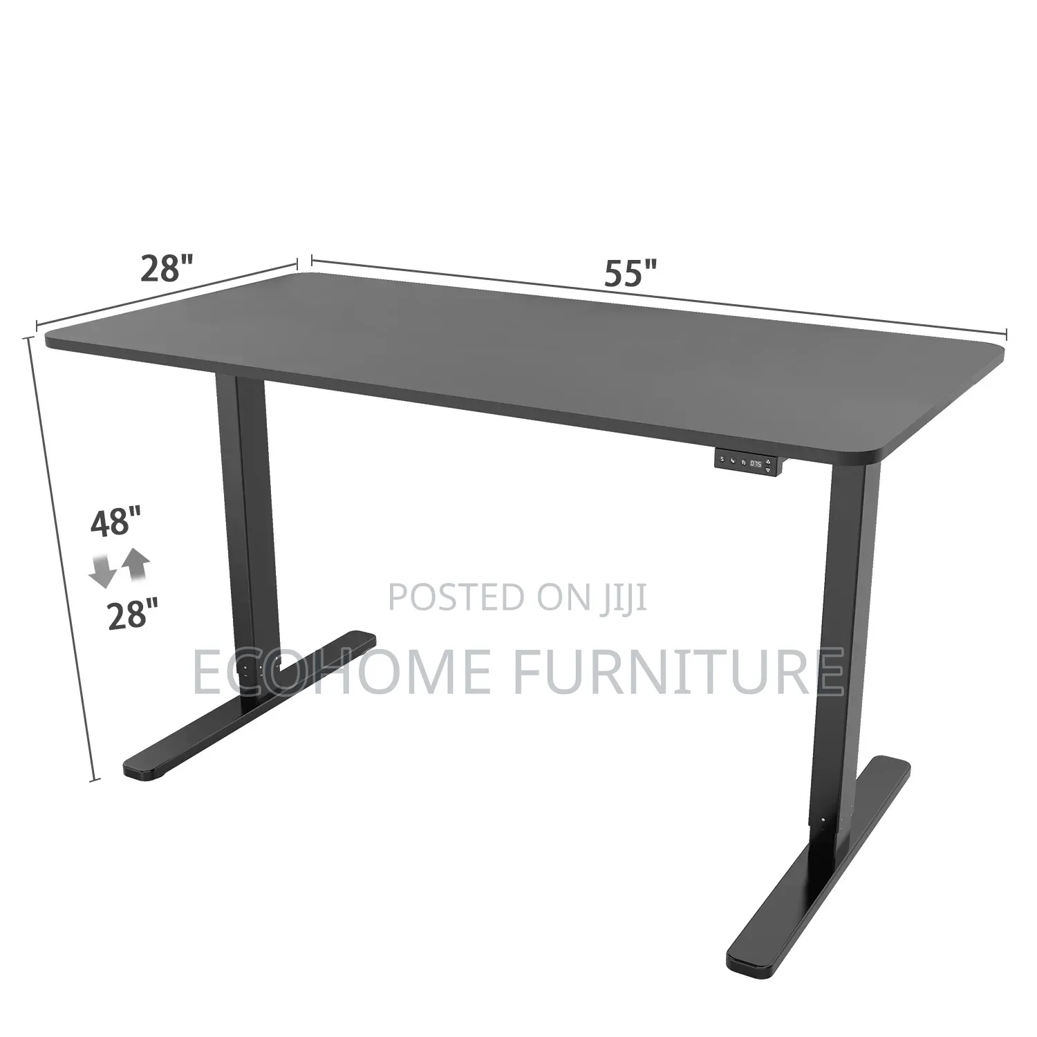 Electric Desk. Black ,Adjustable Height 1.4m by 0.6m