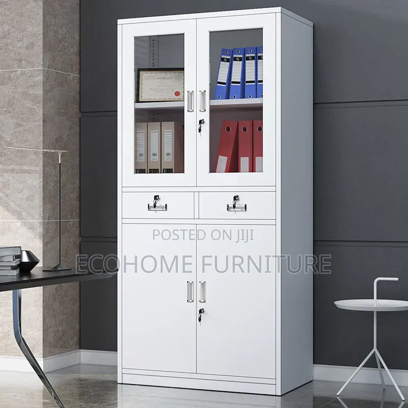 Cabinet. 2 Door Metallic Cabinet With Located Drawers