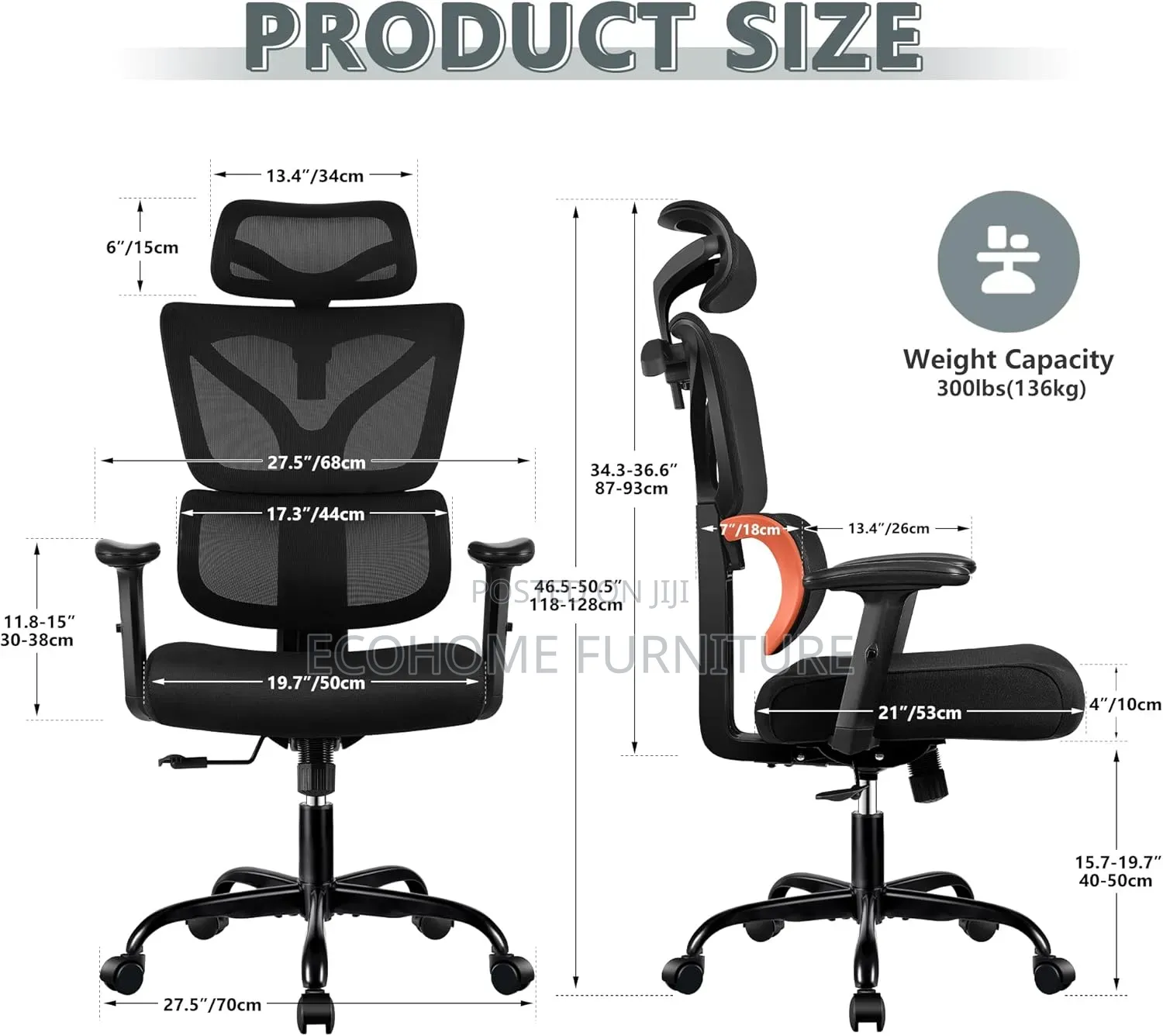 Office Chair. Orthopedic Office Chair,high Back and Reclining Back