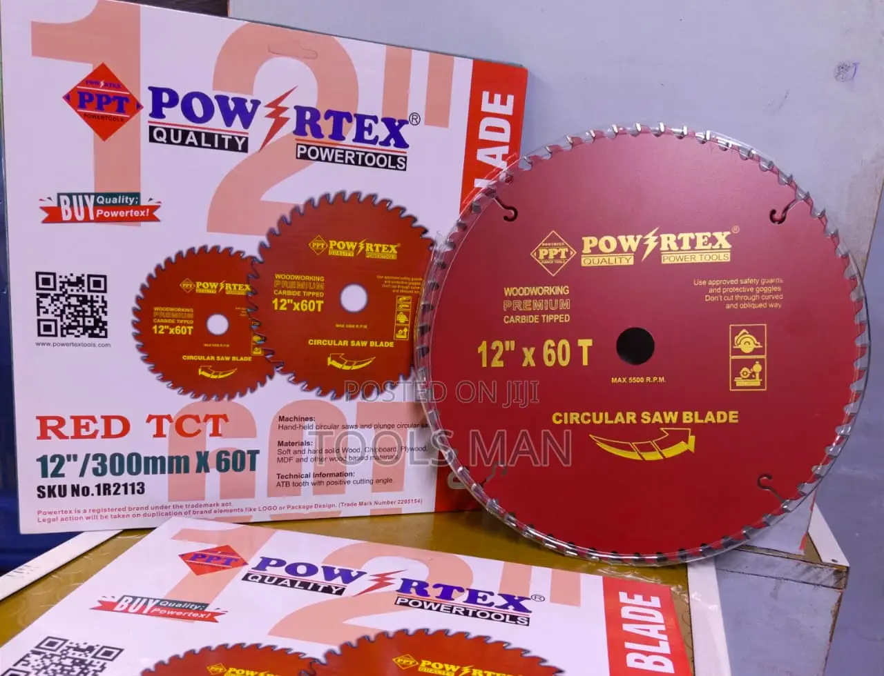 12 Inch TCT Saw Blade Powertex 60T Red Wood Cutting Disc
