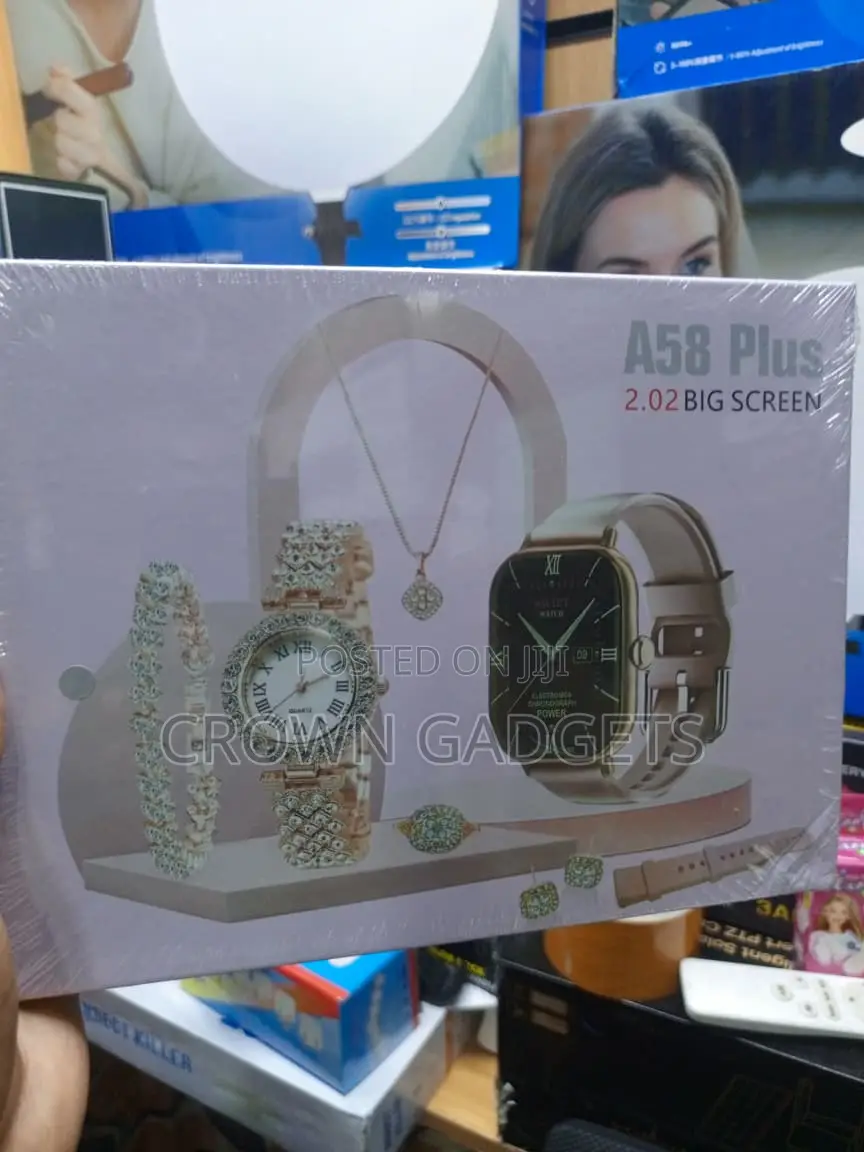 A58 Plus Bluetooth Smartwatch With Necklace Bracelet Set