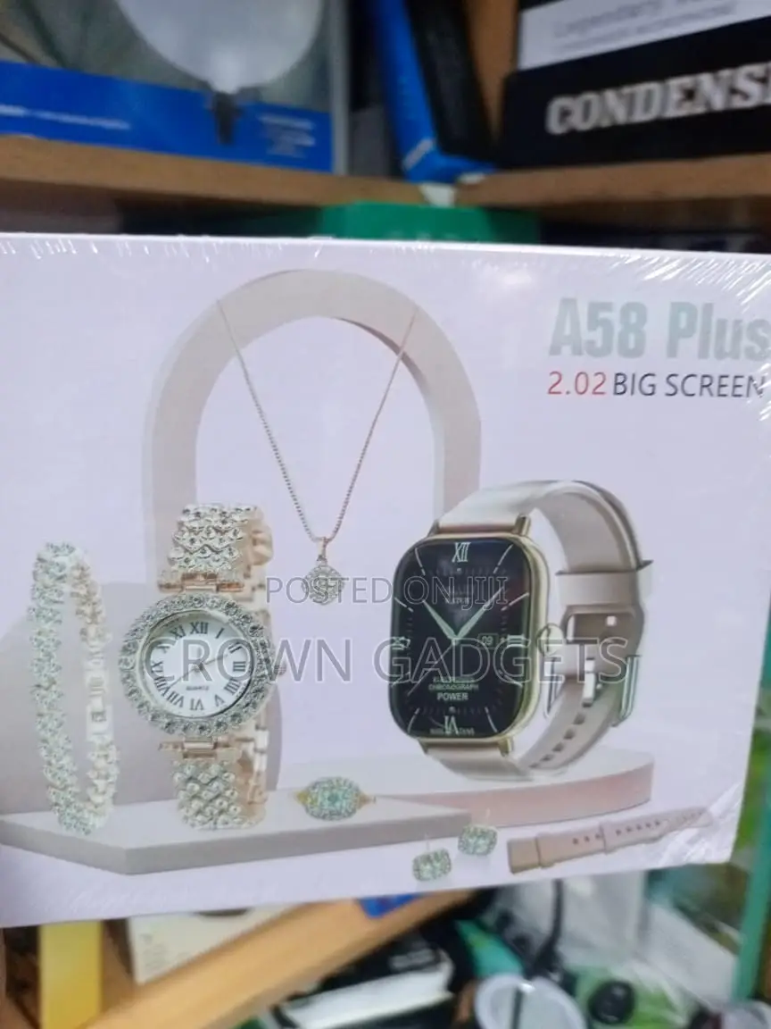 Women's A58 Plus Smartwatch Gift Box With Gold Jewelry