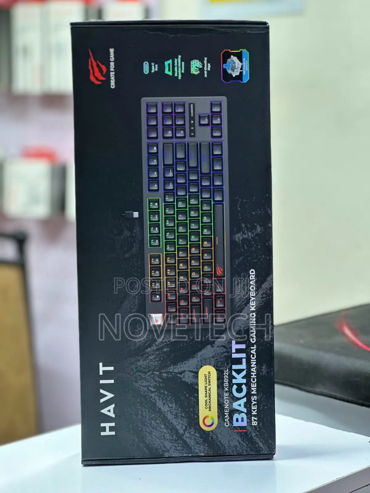 Havit 87-Keys RGB Backlit Wired Mechanical Gaming Keyboard Blue Switch
