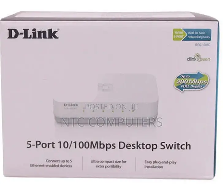 D-Link DES-1005C/B 5 Port 10/100Base-T Unmanged Switch