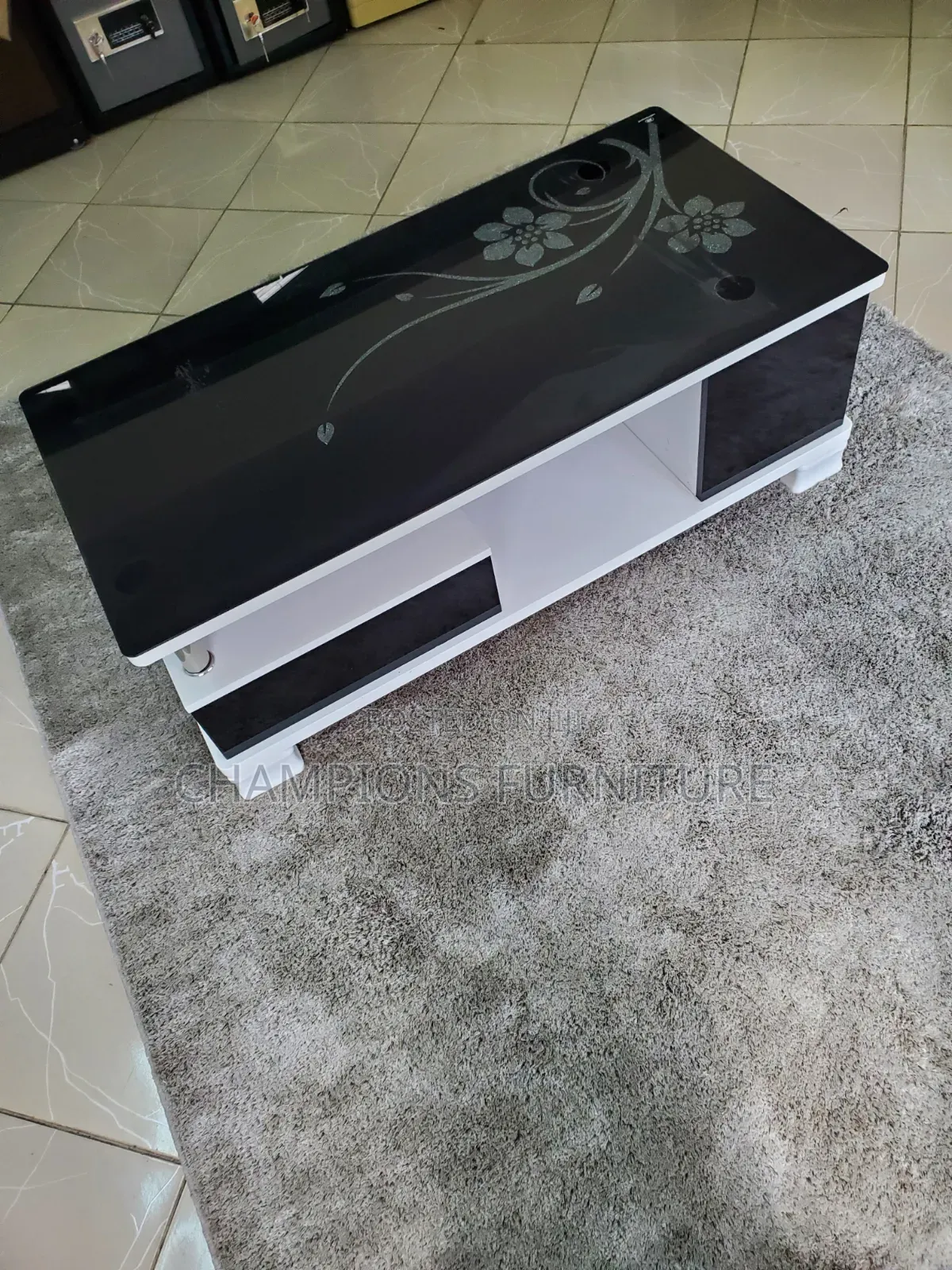 Tempered Glass Coffee Table With Storage