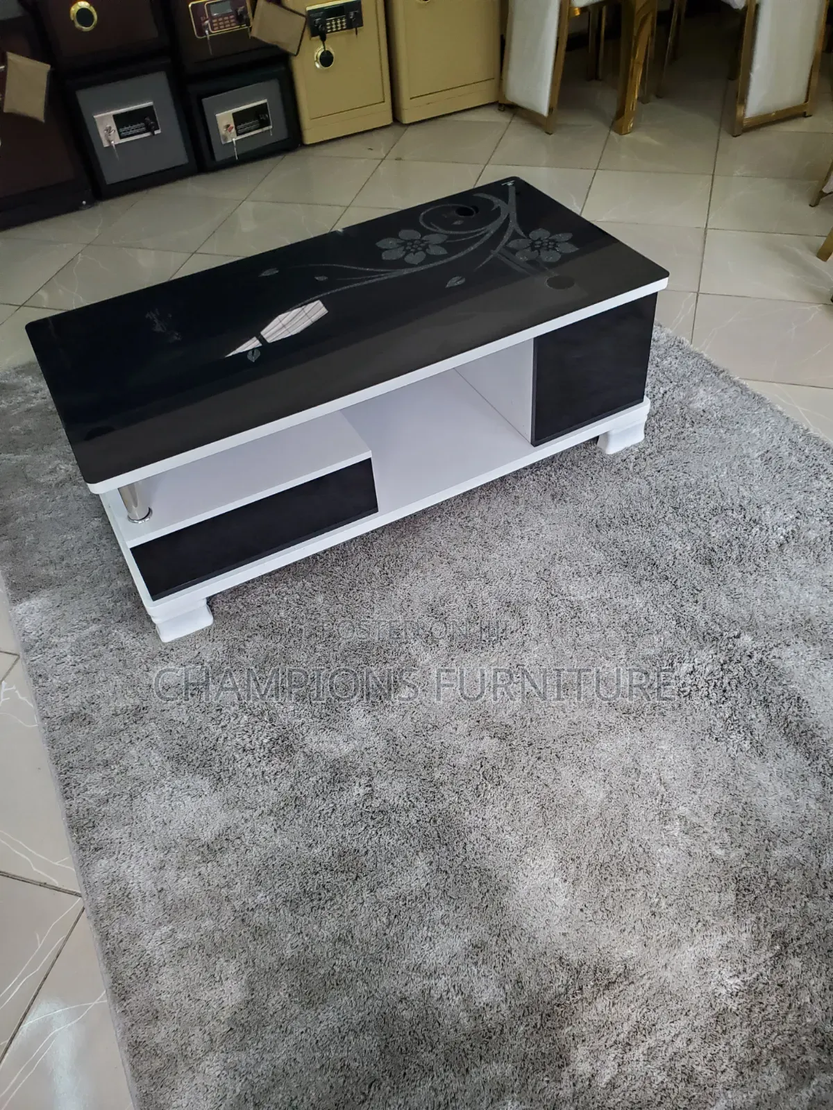 Tempered Glass Coffee Table With Storage