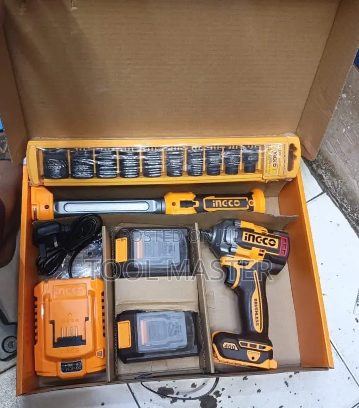 INGCO Brushless Impact Wrench Kit/Heavy Duty Cordless Impact Wrench