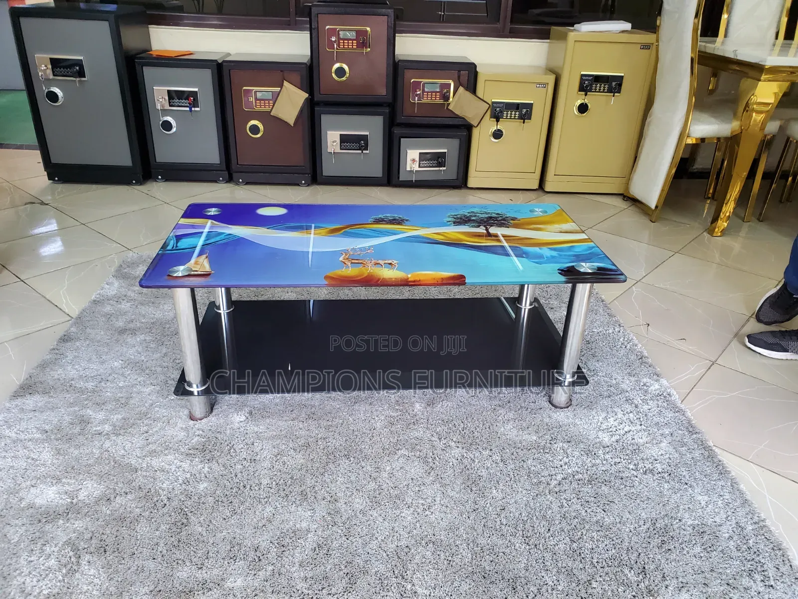 Artistic Tempered Glass Coffee Table
