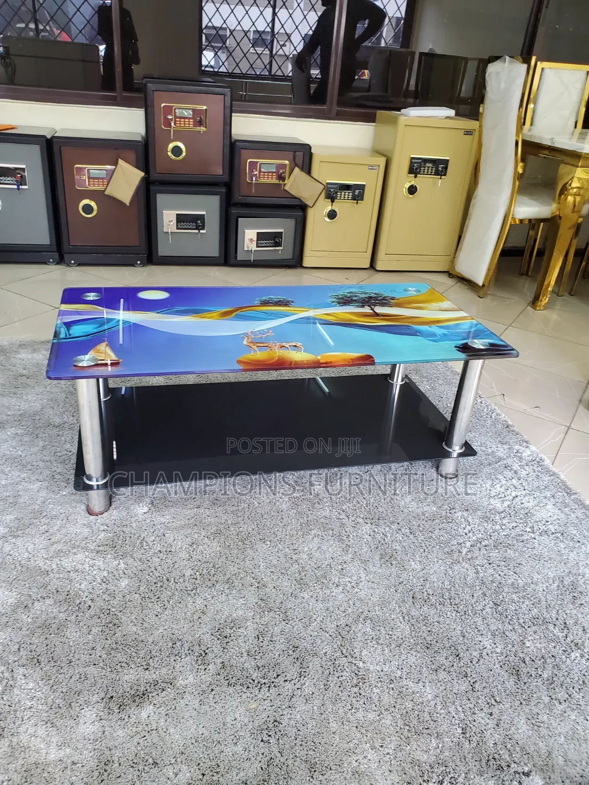 Artistic Tempered Glass Coffee Table