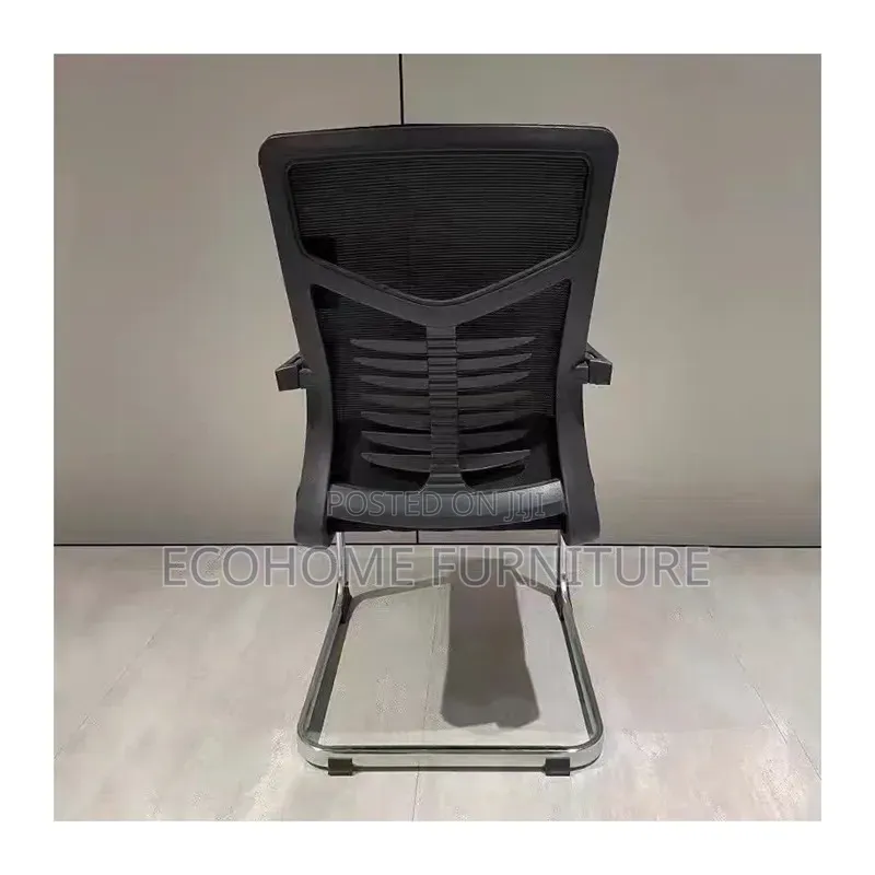 Modern Mesh Visitor Office Chair With Chrome Sled Base