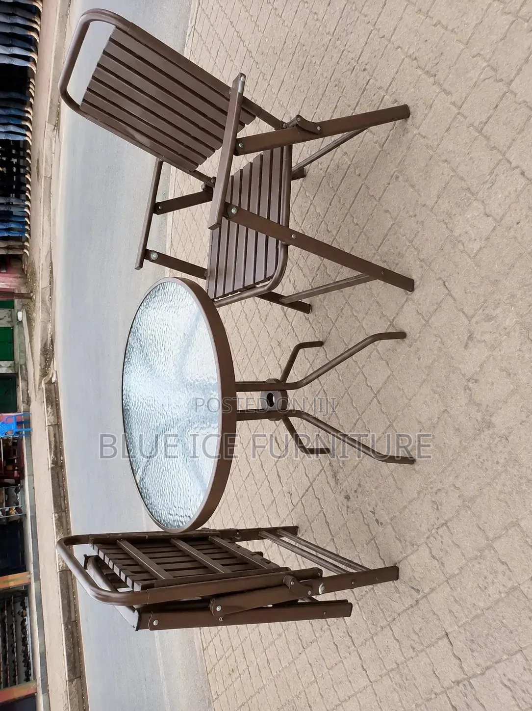 Outdoor Patio Bistro Set With Tempered Glass Table |