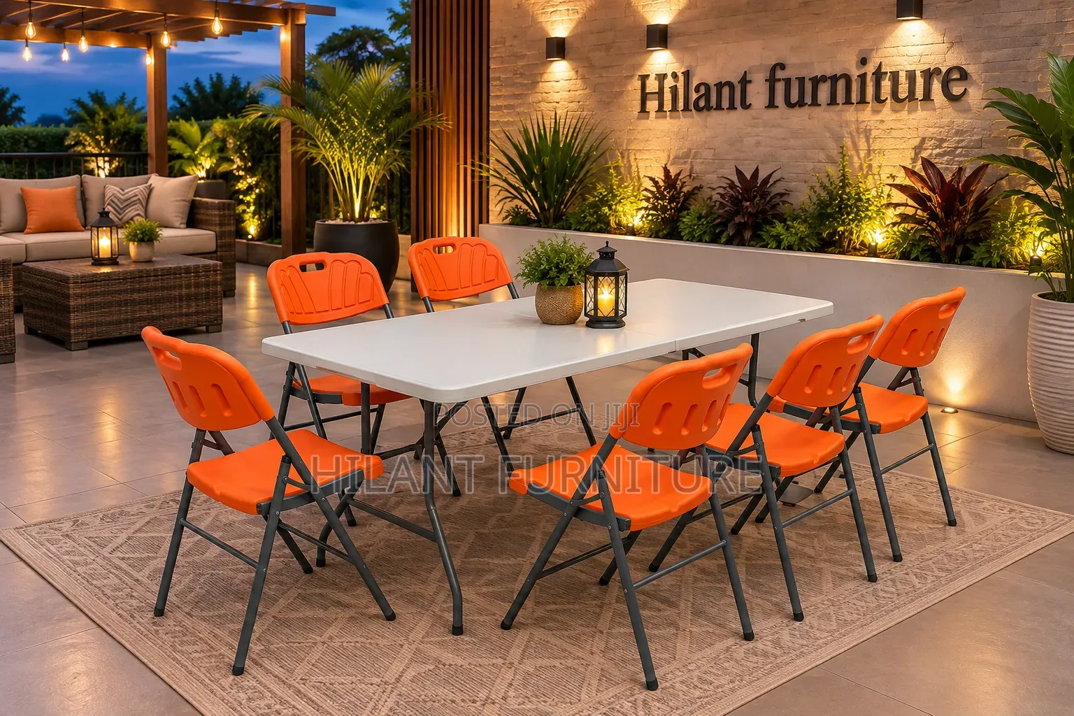 Orange Folding Dining Set