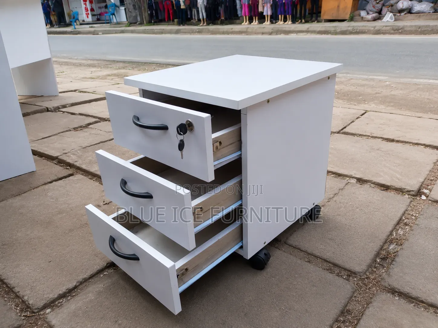Office Cabinet;3 Drawer Mobile Office Pedestal Cabinet With Lock
