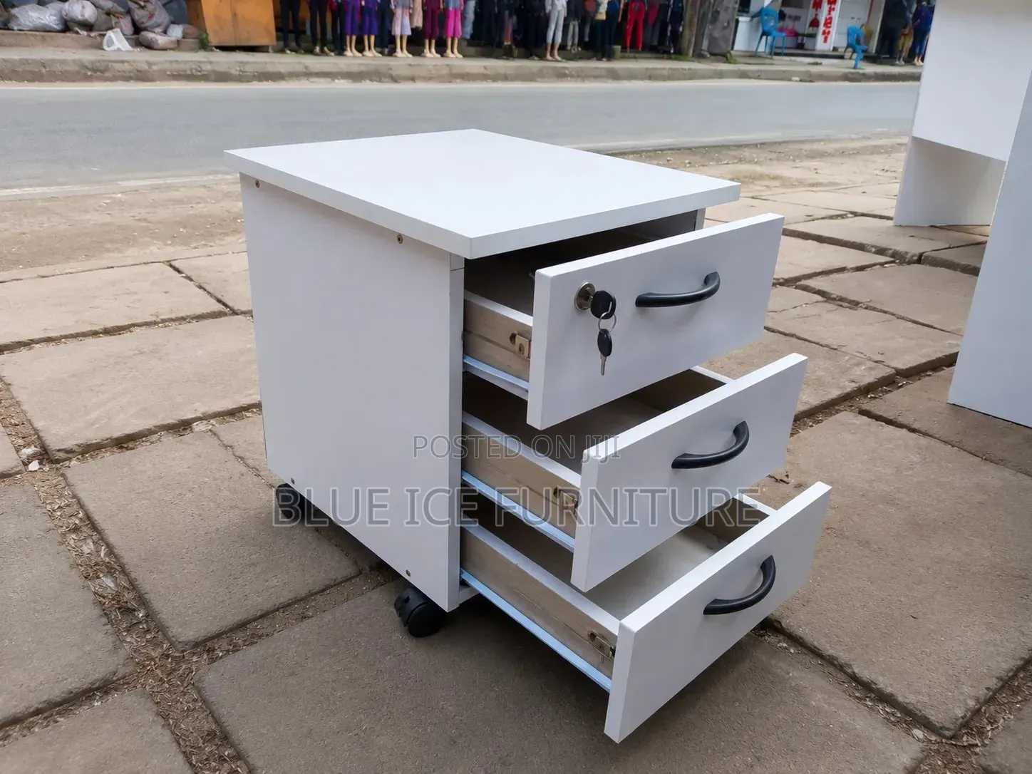 Office Cabinet;3 Drawer Mobile Office Pedestal Cabinet With Lock