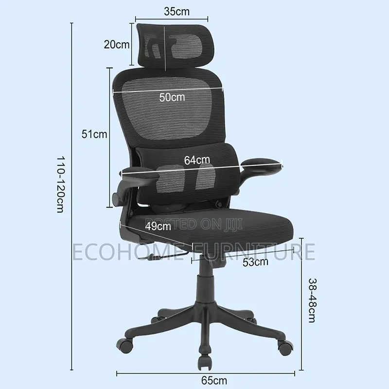 Ergonomic High-Back Mesh Office Chair With Adjustable Headrest