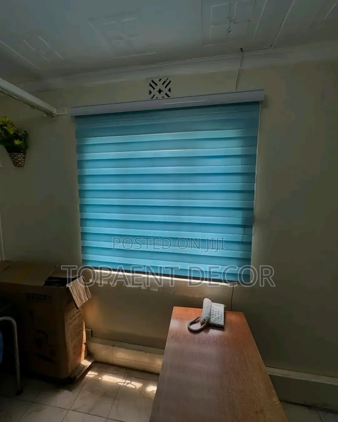 Light Filtering Blue Horizontal Window Blinds