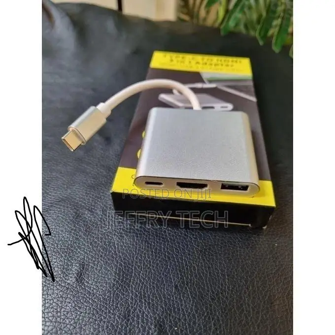 3 in 1 USB C Hub Adapter - HDMI, USB 3.0, Type-C Charging