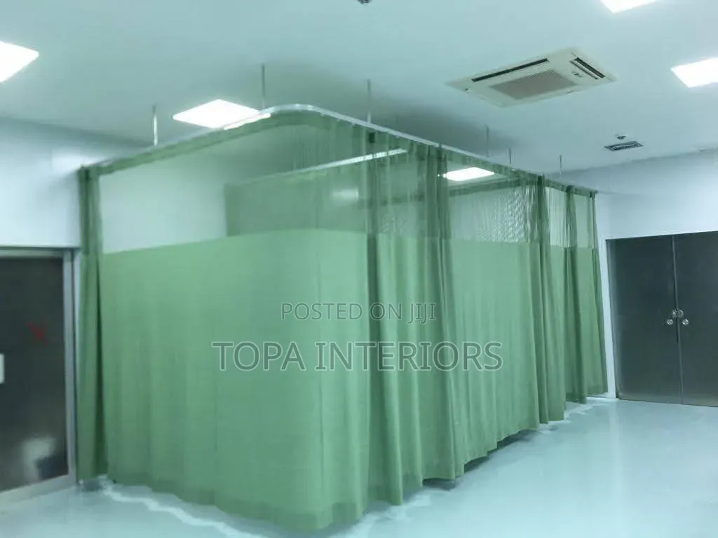 Curtain Rail Design Green Airy Hospital Curtains Installation