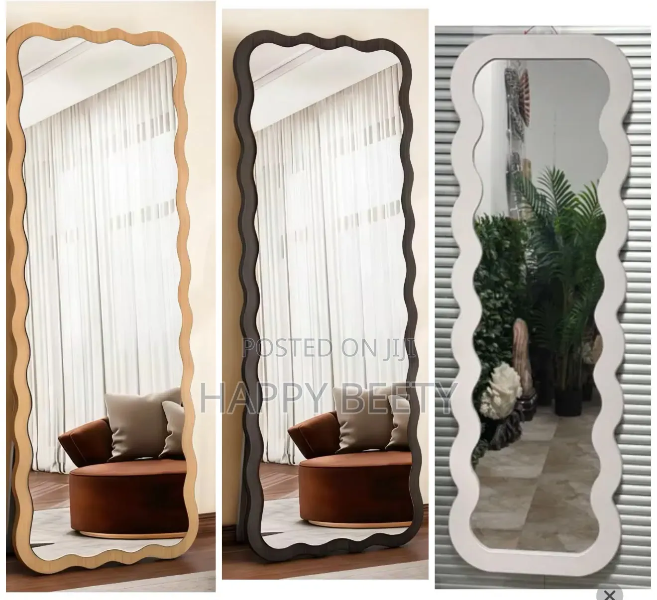 40*150 Modern Wavy Full-Length Standing Mirror