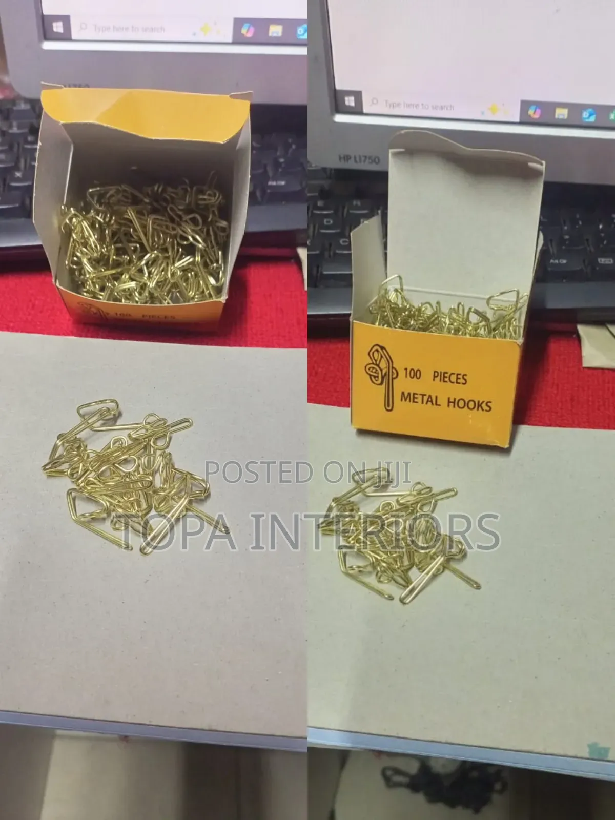 Metallic Curtain Hooks Box of 100 Pieces