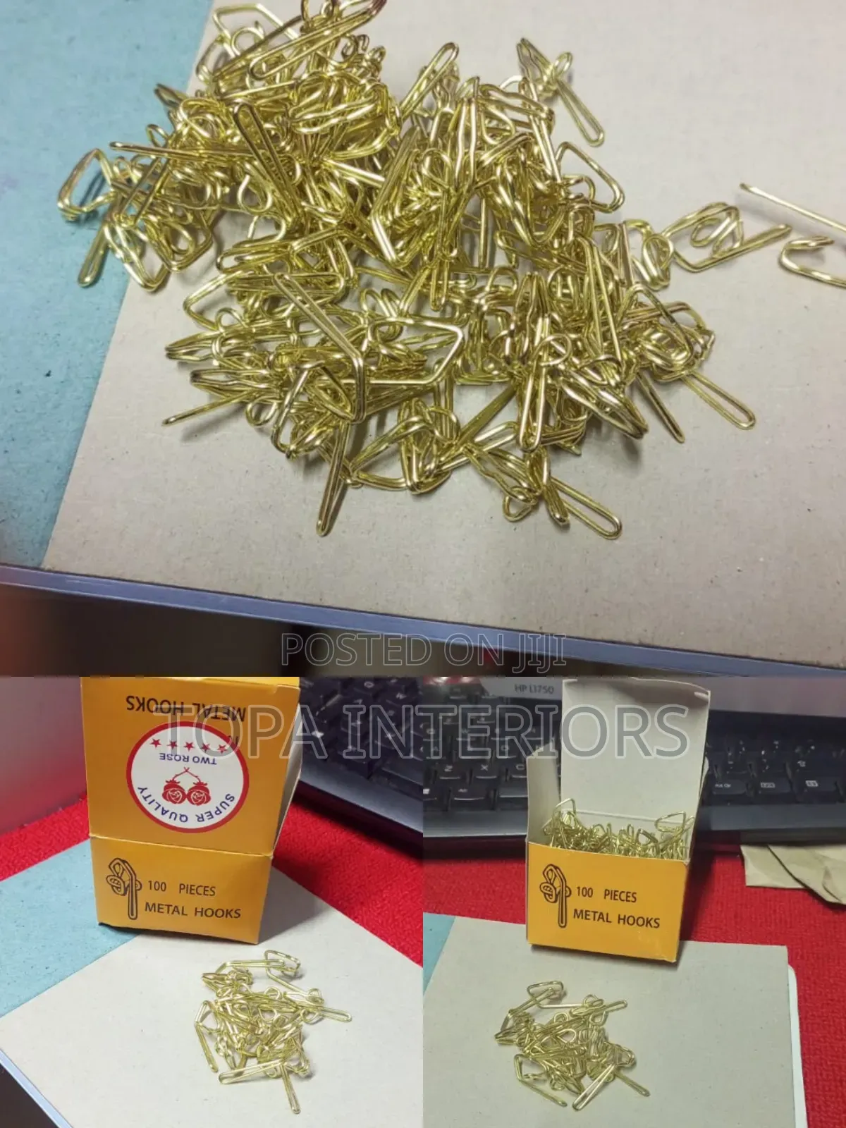 Metallic Curtain Hooks Box of 100 Pieces