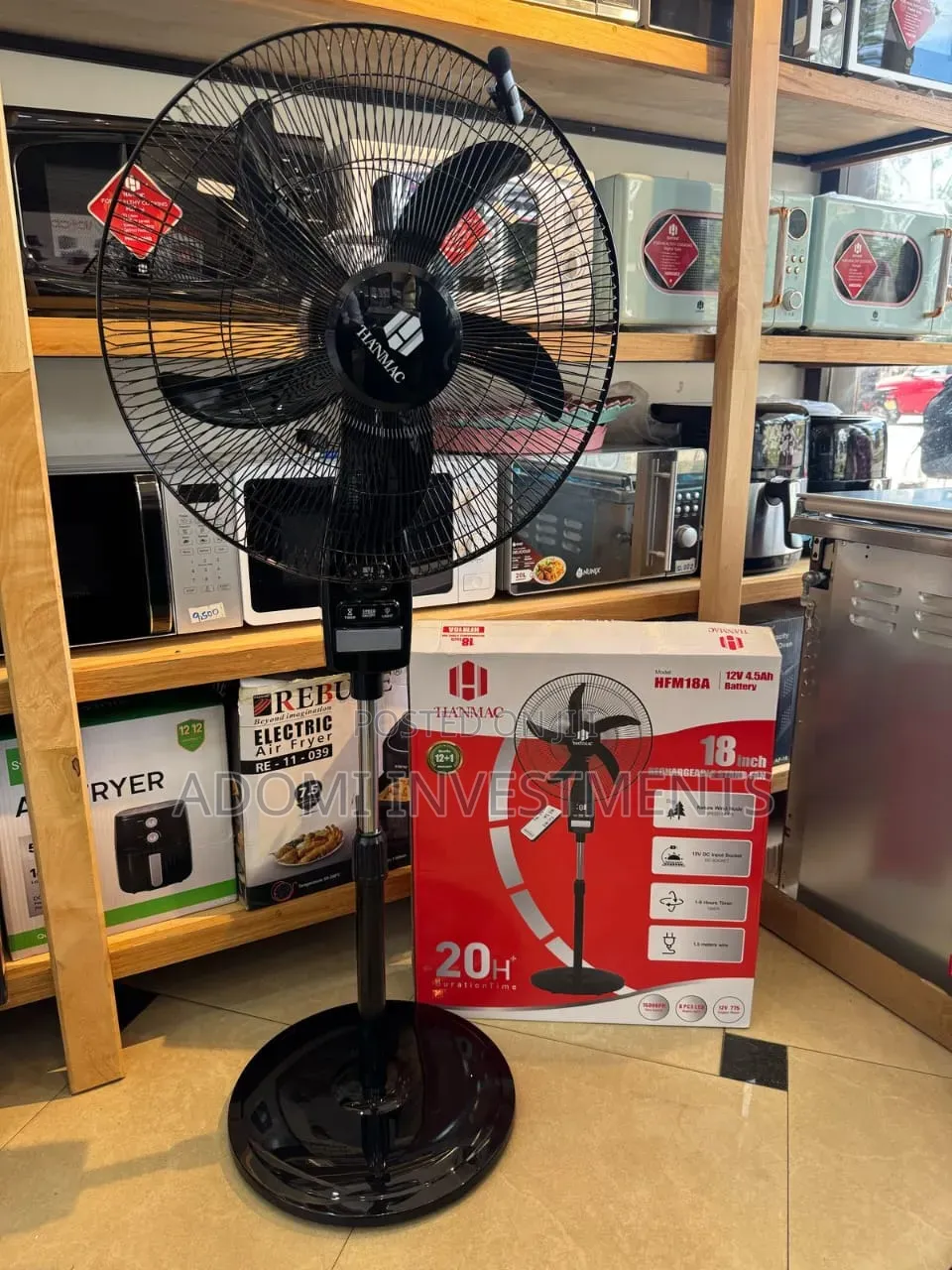 Hanmac HFM18A 18-Inch Rechargeable Standing Fan,