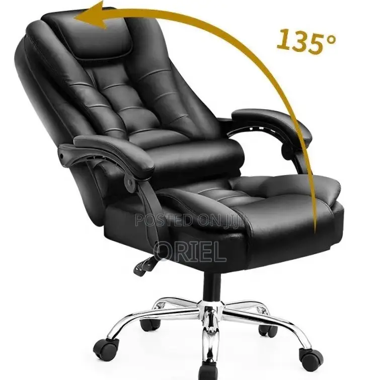Office Chair : Adjustable High-Back Leather Executive Office Chair