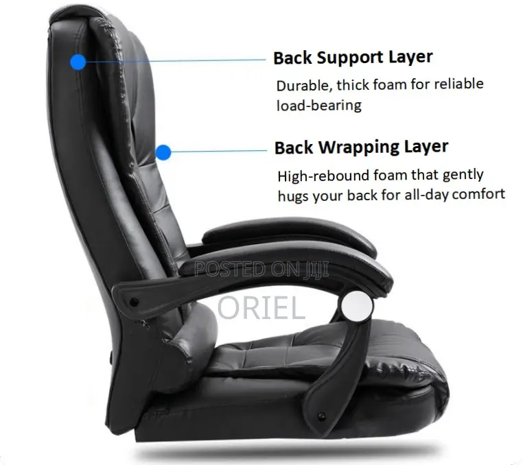 Office Chair : Adjustable High-Back Leather Executive Office Chair