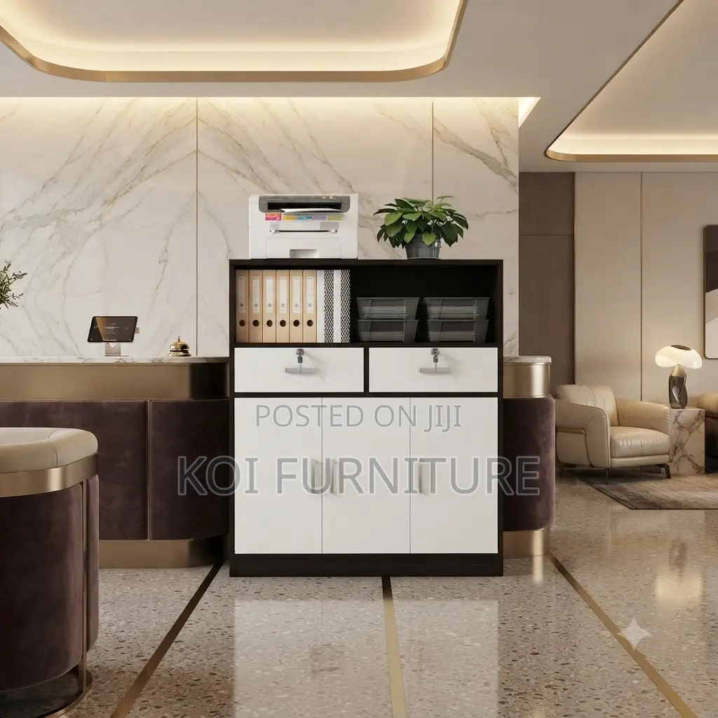 Office Cabinet; Two Lockable Doors Wooden Credenza
