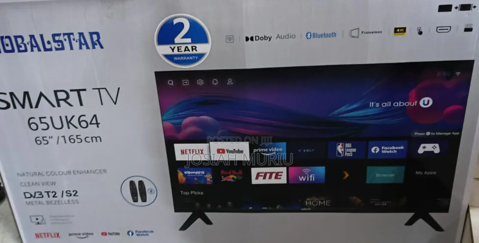 Globalstar 65 Inch Frameless Smart TV