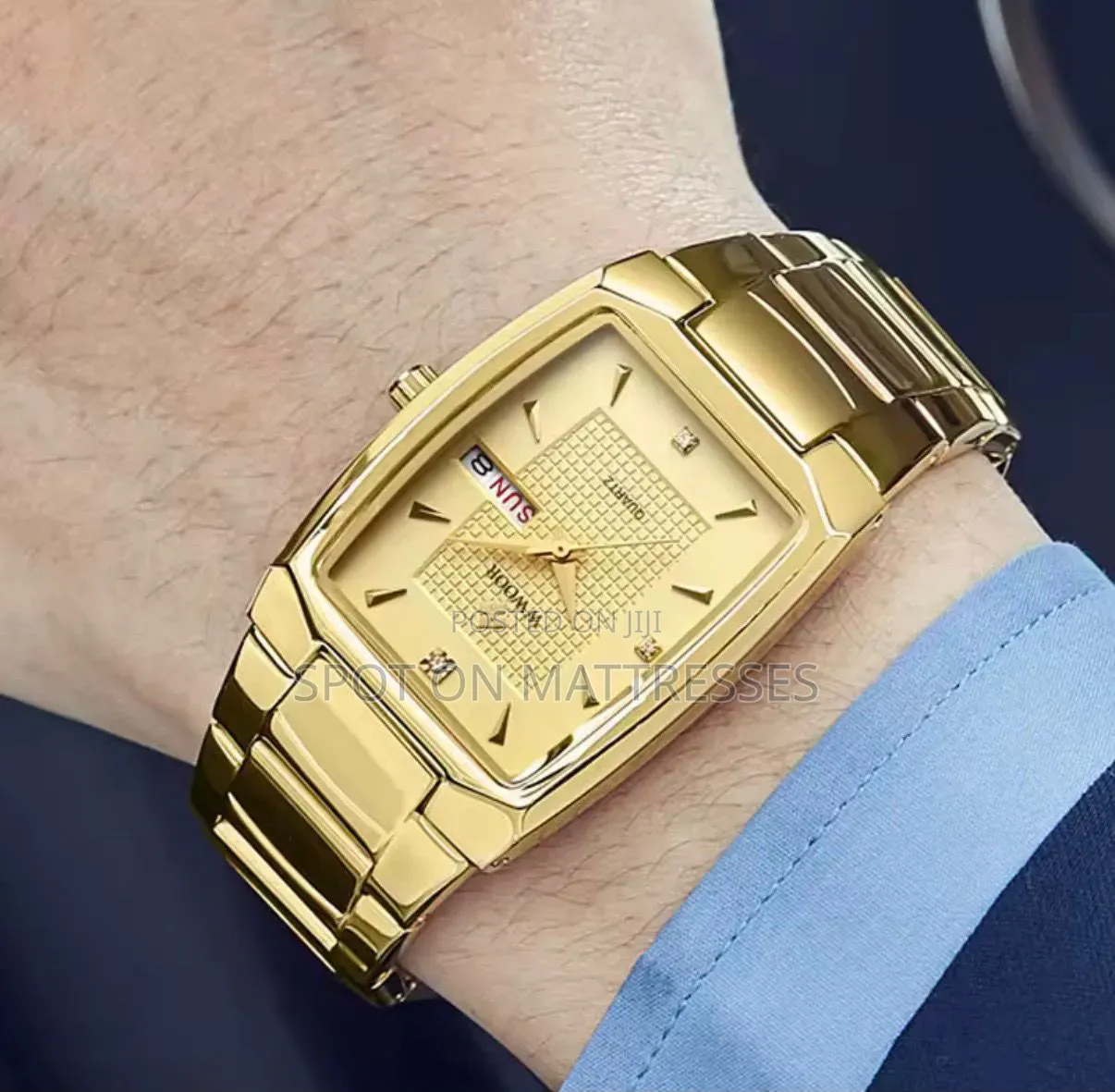 Rectangular Quartz Cute Watch for Men. Delivery Services Available.