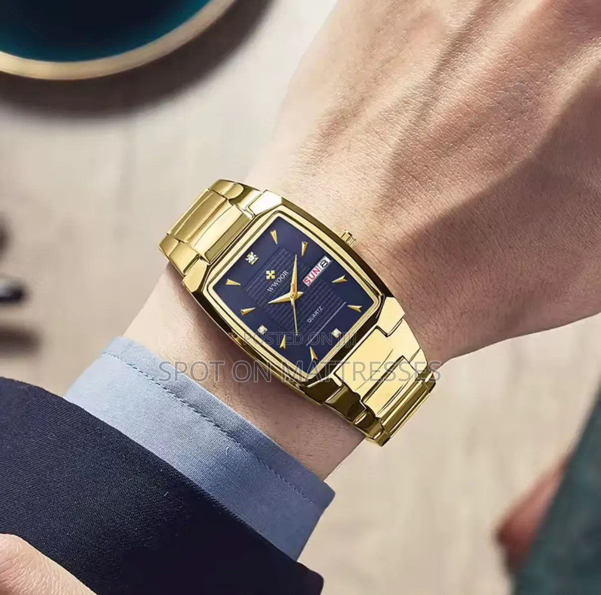 Rectangular Quartz Cute Watch for Men. Delivery Services Available.