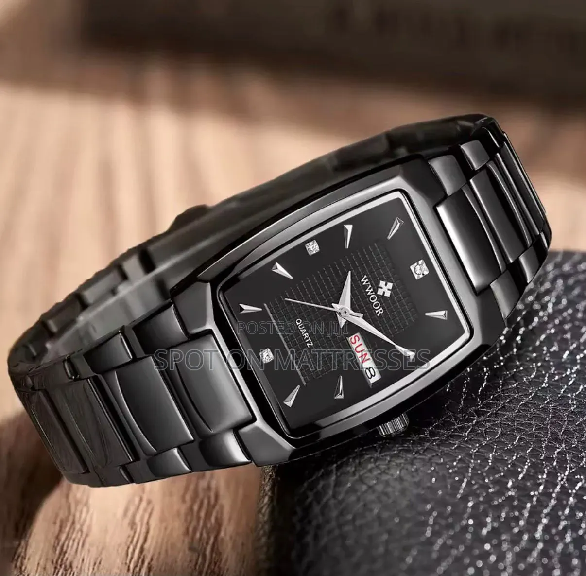 Rectangular Quartz Cute Watch for Men. Delivery Services Available.