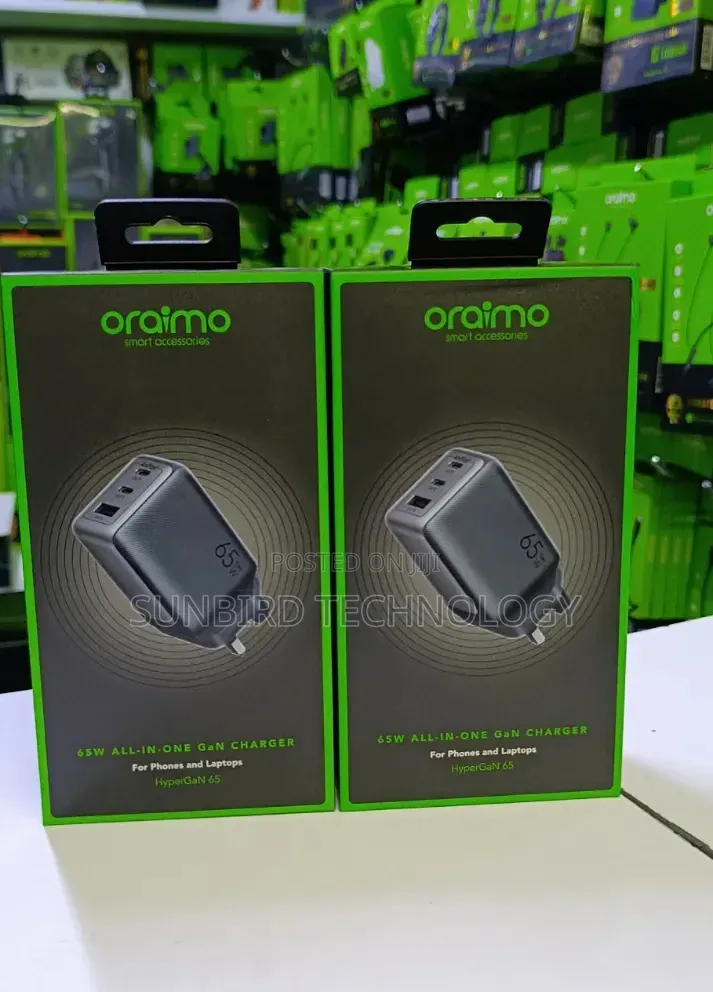 Oraimo Hypergan 65w All in One Gan Charger.