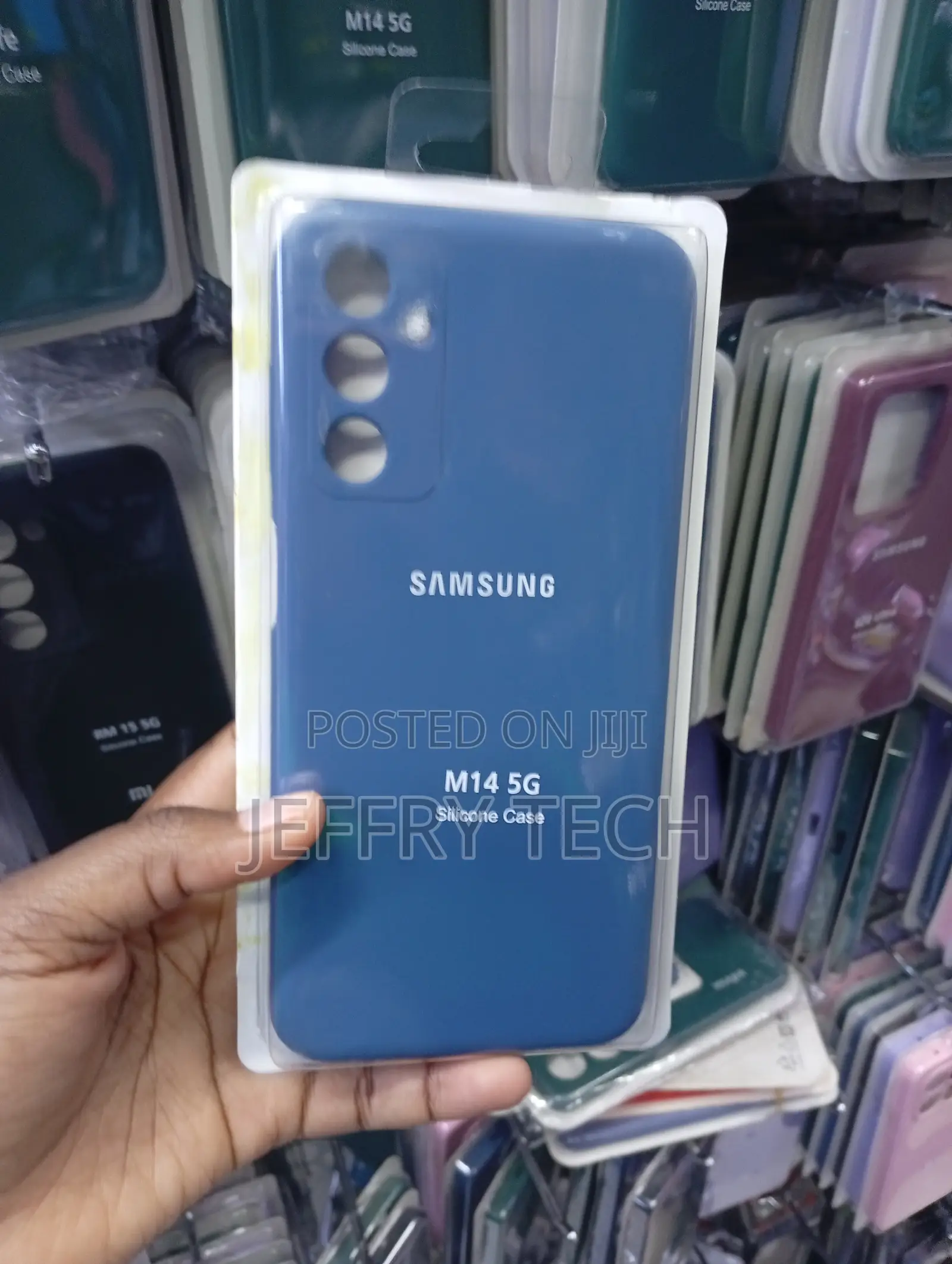 This Blue Silicone Phone Case Is Designed for Samsung Galaxy M14 5G