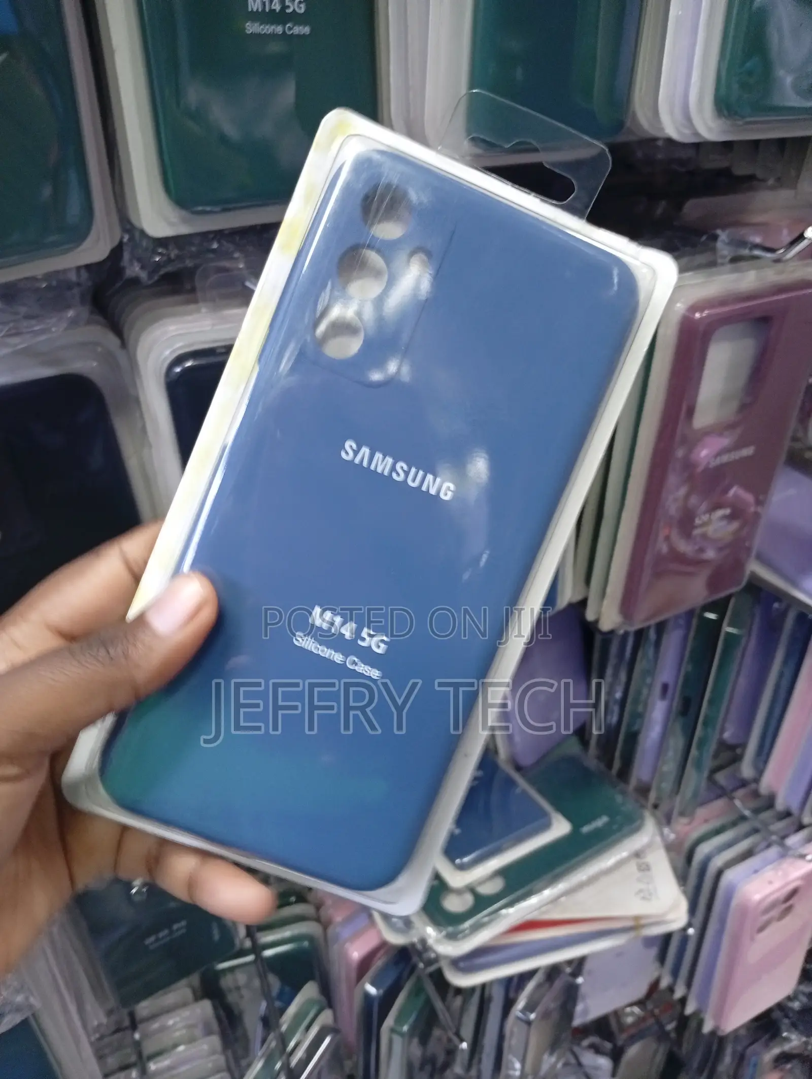 This Blue Silicone Phone Case Is Designed for Samsung Galaxy M14 5G