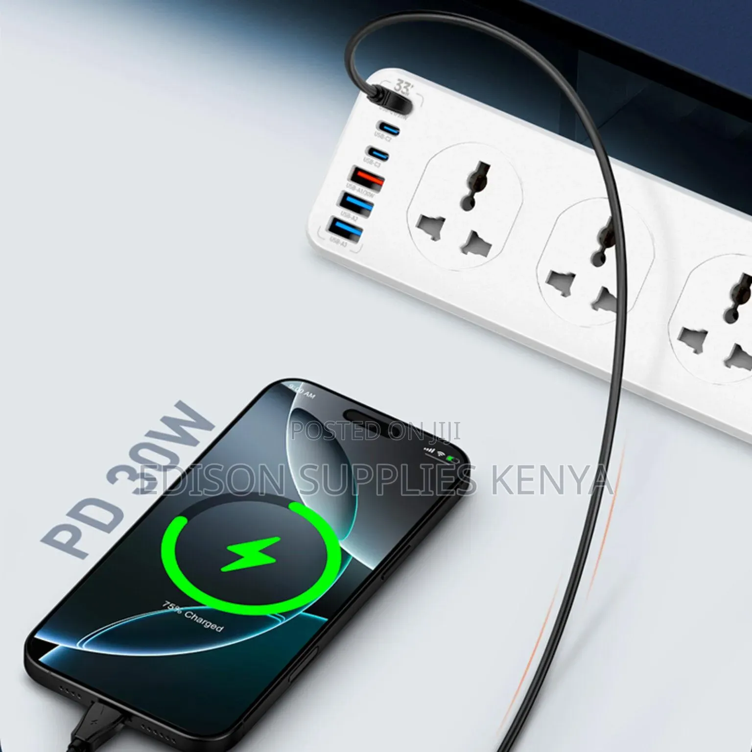 Extension Cable 10 Way 6 USB LDNio Multiplug Power Strip Socket