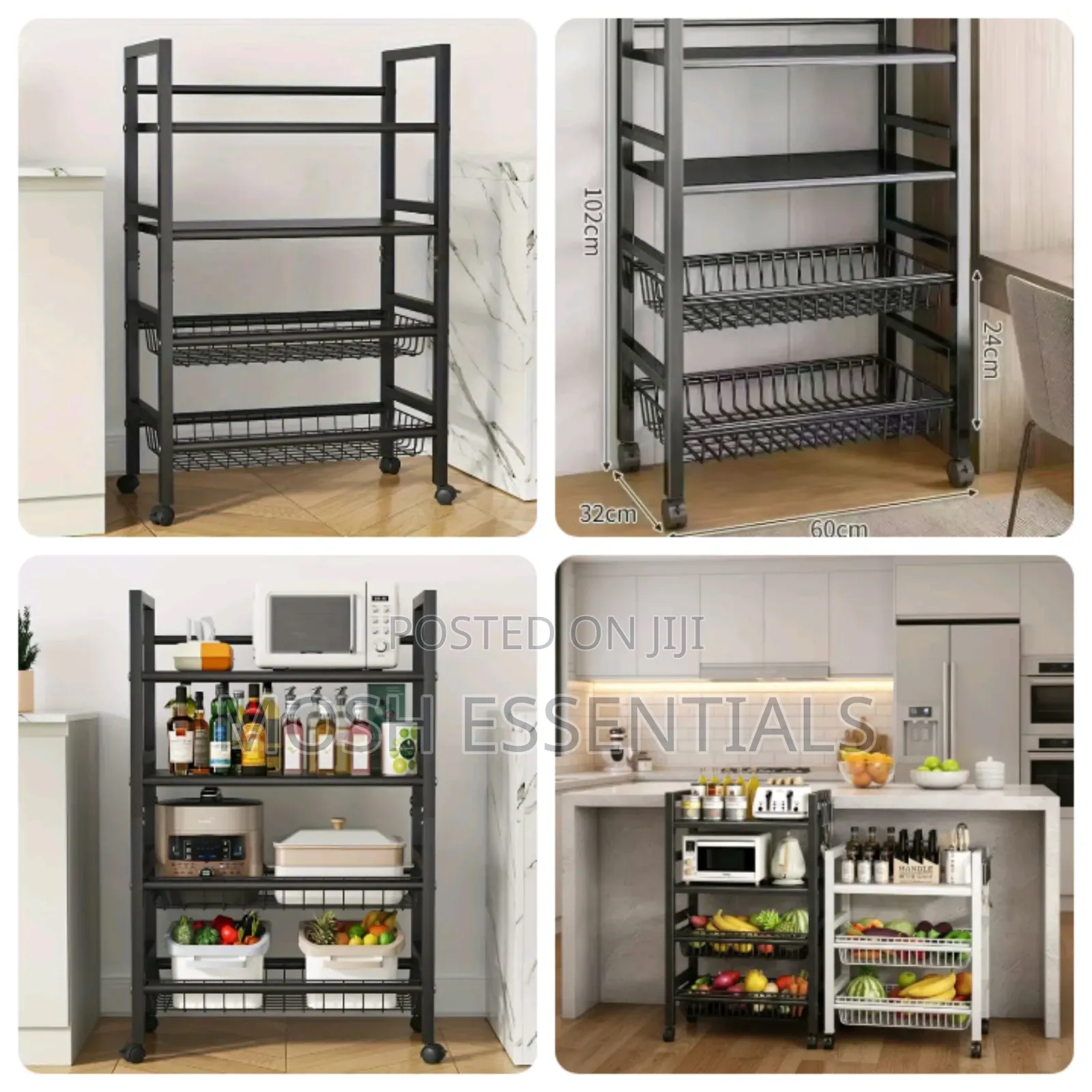 4 Layer Metallic Kitchen Organiser