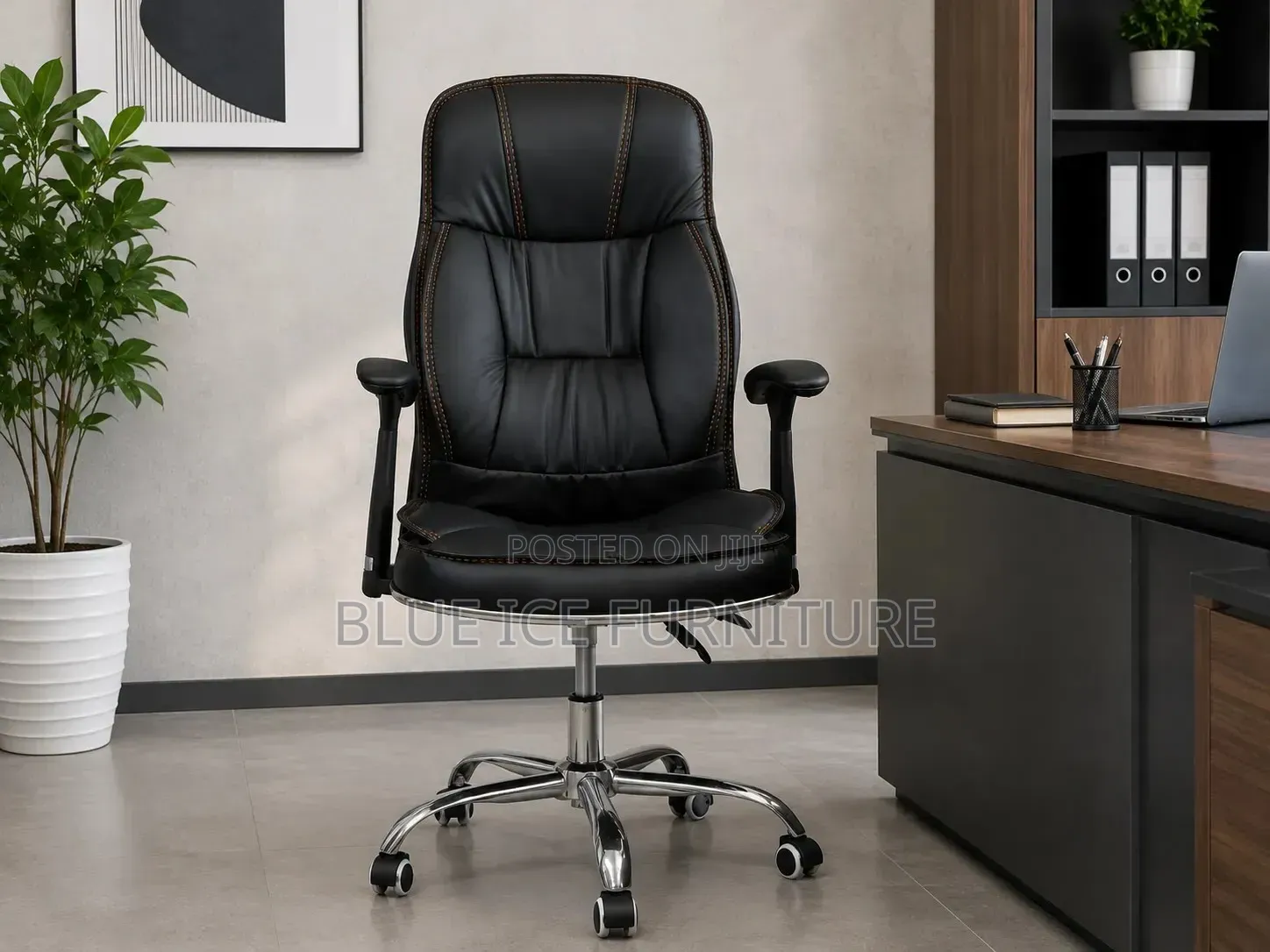 Office Chair; Ergonomic Leather Swivel Chair for Home Office