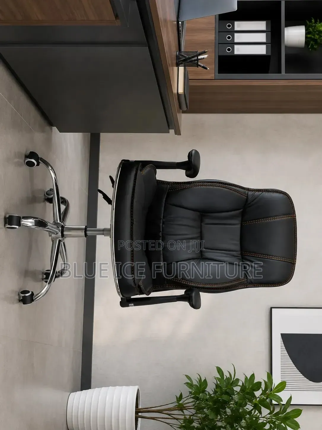 Office Chair; Ergonomic Leather Swivel Chair for Home Office